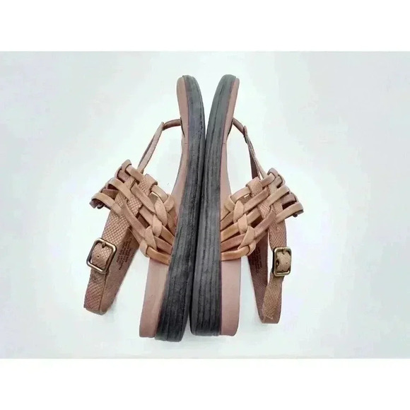 OTBT WOMEN'S BROWN WOVEN LEATHER AVIATE THONG SANALS 8.5M - Picture 6 of 8